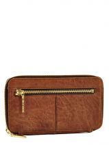 Portefeuille Simple Jamin puech Marron croco 11079CPM
