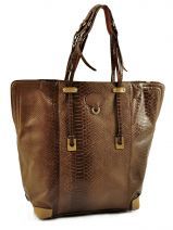 Sac � Main Jamin puech Marron python AH11067