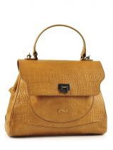 Sac � Main Nathan baume Marron croco C11-51