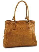 Sac � Main Nathan baume Marron croco C12-15