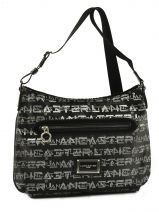 Sac Bandoulière Lancaster Noir logo lurex 508-45 Sac Bandoulière Lancaster Noir logo lurex 508-45