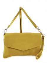 Pochette Ceremonie Sac De Soiree Petits prix cuir Jaune sauvage 888
