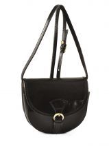Sac Bandouli�re Petits prix cuir Noir collet 1201