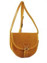 Sac Bandouli�re Petits prix cuir Jaune collet 1201