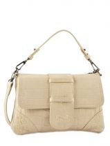 Sac Bandouli�re Nathan baume Blanc croco C1008