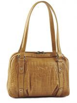 Sac � Main Nathan baume Marron croco C12-11