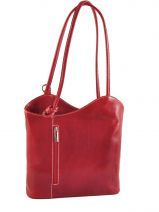 Sac A Dos Petits prix cuir Rouge collet 825