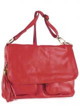Sac Bandouli�re Petits prix cuir Rouge sauvage 1012