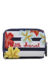 Portefeuille Little marcel Blauw marin fleur ELLIEB