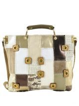 Sac � Main Jamin puech Blanc patchwork PE11054
