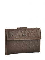 Porte Monnaie Nathan baume Marron ostrich n 130413N