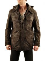 Manteau Homme Leatherfield Marron coat CAPUCHE 1