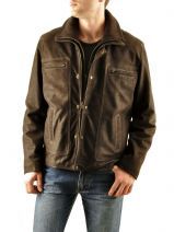 Blouson Skiner's Marron nubucks NOAM.TIMB