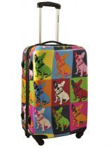 Valise 4 Roues Rigide 61cm Saxoline Noir bulldog DOG-M